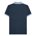Navy - Back - Lambretta Mens SS25 Gingham Big & Tall Polo Shirt