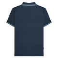 Navy - Back - Lambretta Mens SS25 Houndstooth Big & Tall Polo Shirt