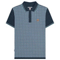 Navy - Front - Lambretta Mens SS25 Houndstooth Big & Tall Polo Shirt
