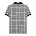 White - Back - Lambretta Mens SS25 Prince Of Wales Check Big & Tall Polo Shirt