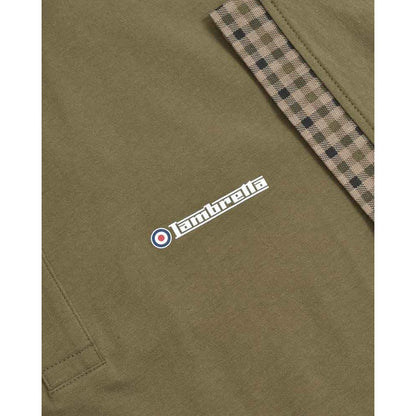 Khaki Green - Pack Shot - Lambretta Mens SS25 Gingham Polo Shirt