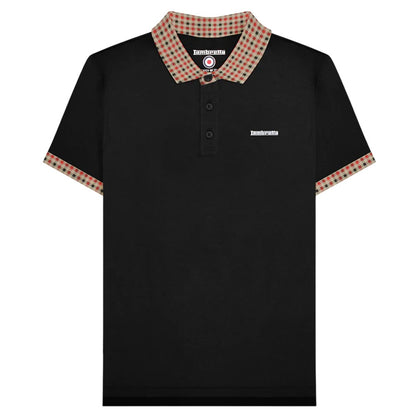 Black - Front - Lambretta Mens SS25 Gingham Polo Shirt