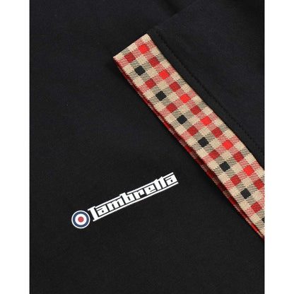 Black - Pack Shot - Lambretta Mens SS25 Gingham Polo Shirt