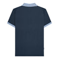 Navy - Back - Lambretta Mens SS25 Gingham Polo Shirt