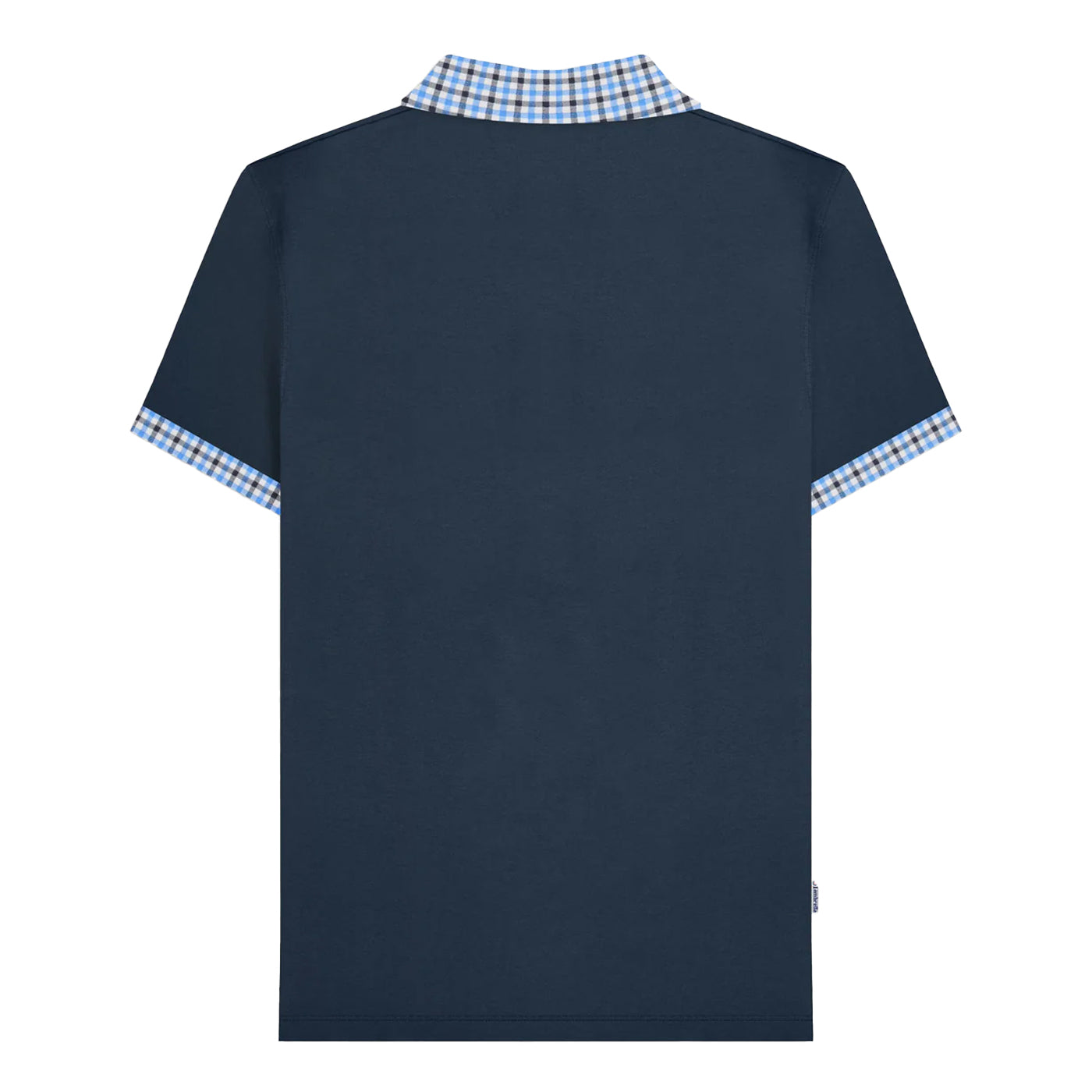 Navy - Back - Lambretta Mens SS25 Gingham Polo Shirt