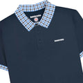 Navy - Side - Lambretta Mens SS25 Gingham Polo Shirt