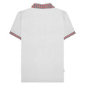 White - Back - Lambretta Mens SS25 Gingham Polo Shirt
