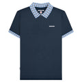 Navy - Front - Lambretta Mens SS25 Gingham Polo Shirt