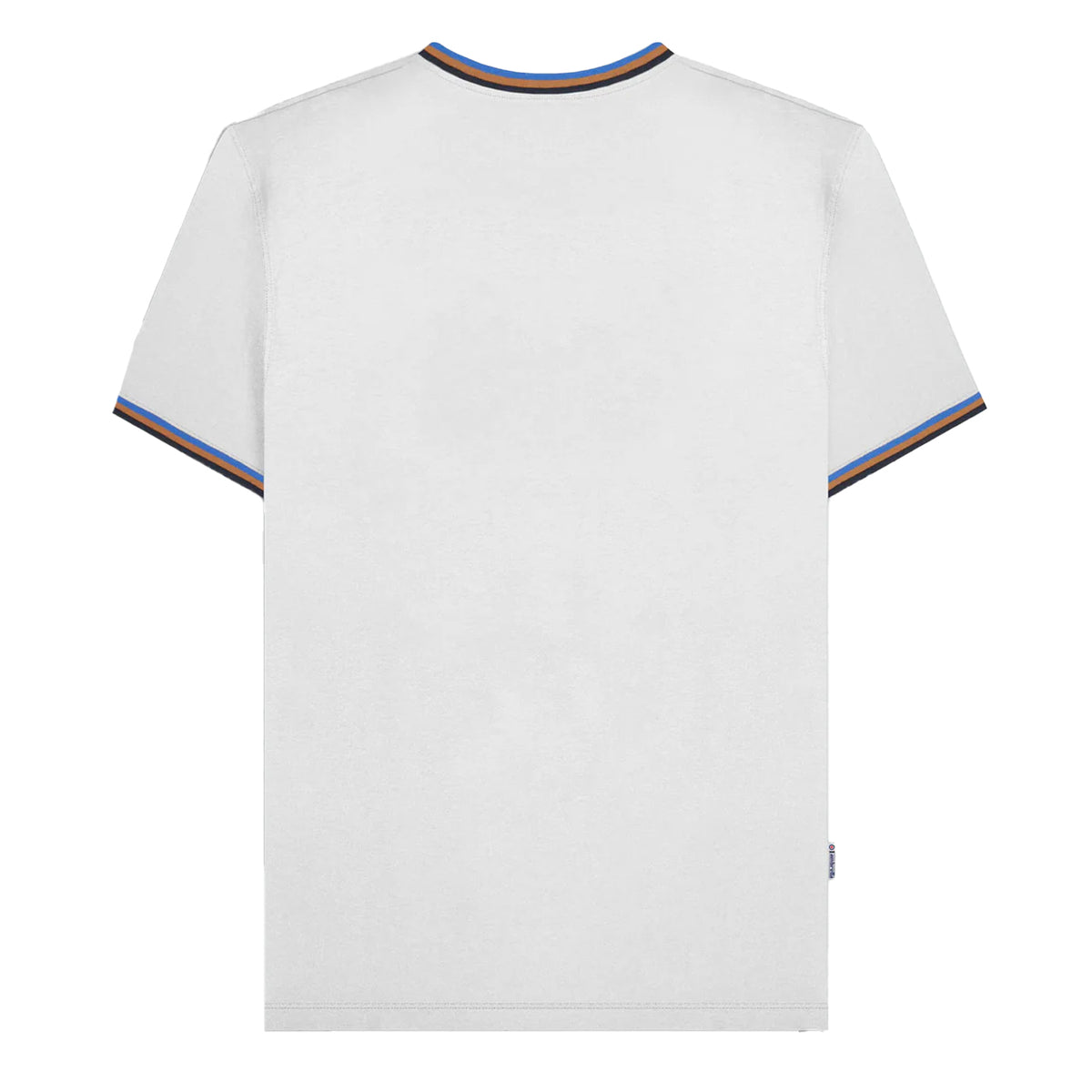 White-Navy-Tobacco-Royal Blue - Back - Lambretta Mens SS25 Triple Tipped Pique T-Shirt