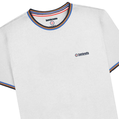 White-Navy-Tobacco-Royal Blue - Side - Lambretta Mens SS25 Triple Tipped Pique T-Shirt