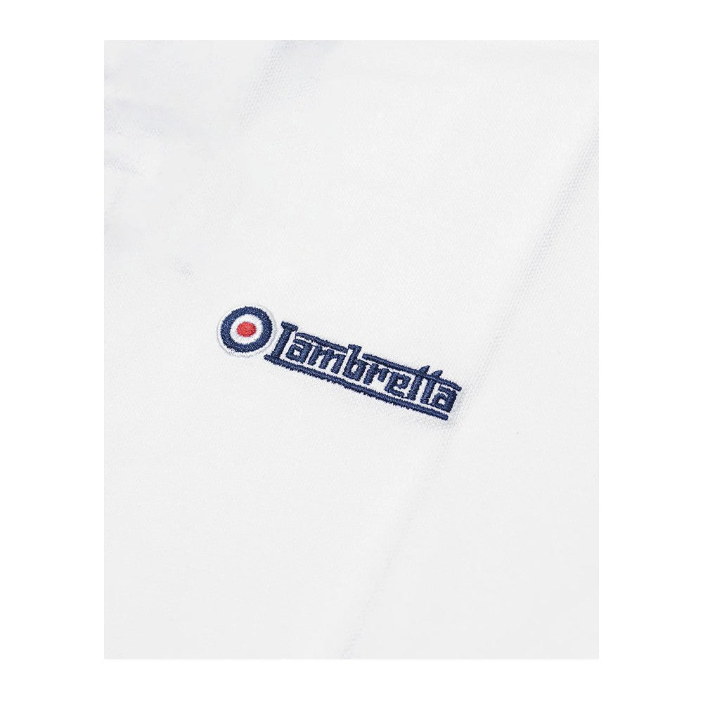 White-Navy-Red - Back - Lambretta Mens SS25 Triple Tipped Pique T-Shirt