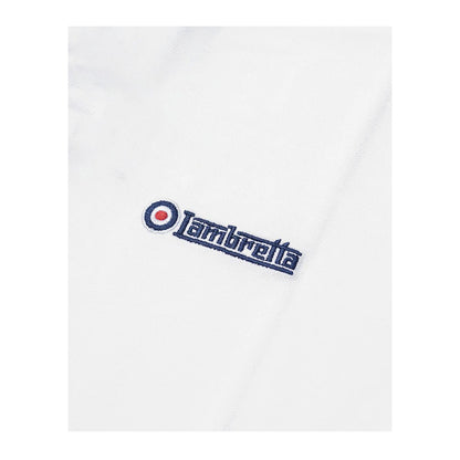 White-Navy-Red - Back - Lambretta Mens SS25 Triple Tipped Pique T-Shirt