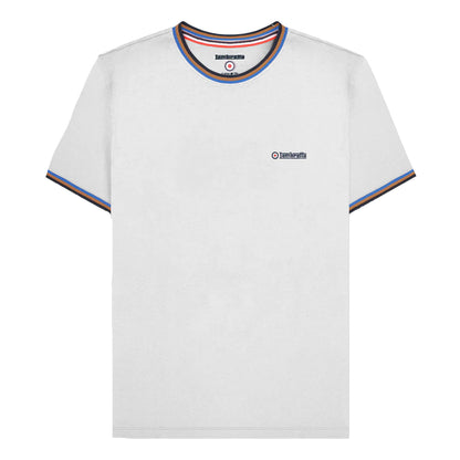 White-Navy-Tobacco-Royal Blue - Front - Lambretta Mens SS25 Triple Tipped Pique T-Shirt
