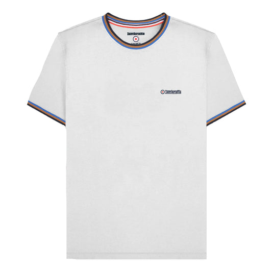 White-Navy-Tobacco-Royal Blue - Front - Lambretta Mens SS25 Triple Tipped Pique T-Shirt