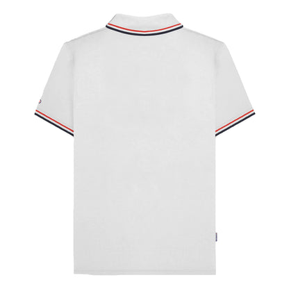 White-Red-Navy - Back - Lambretta Mens SS25 Twin Tip Polo Shirt