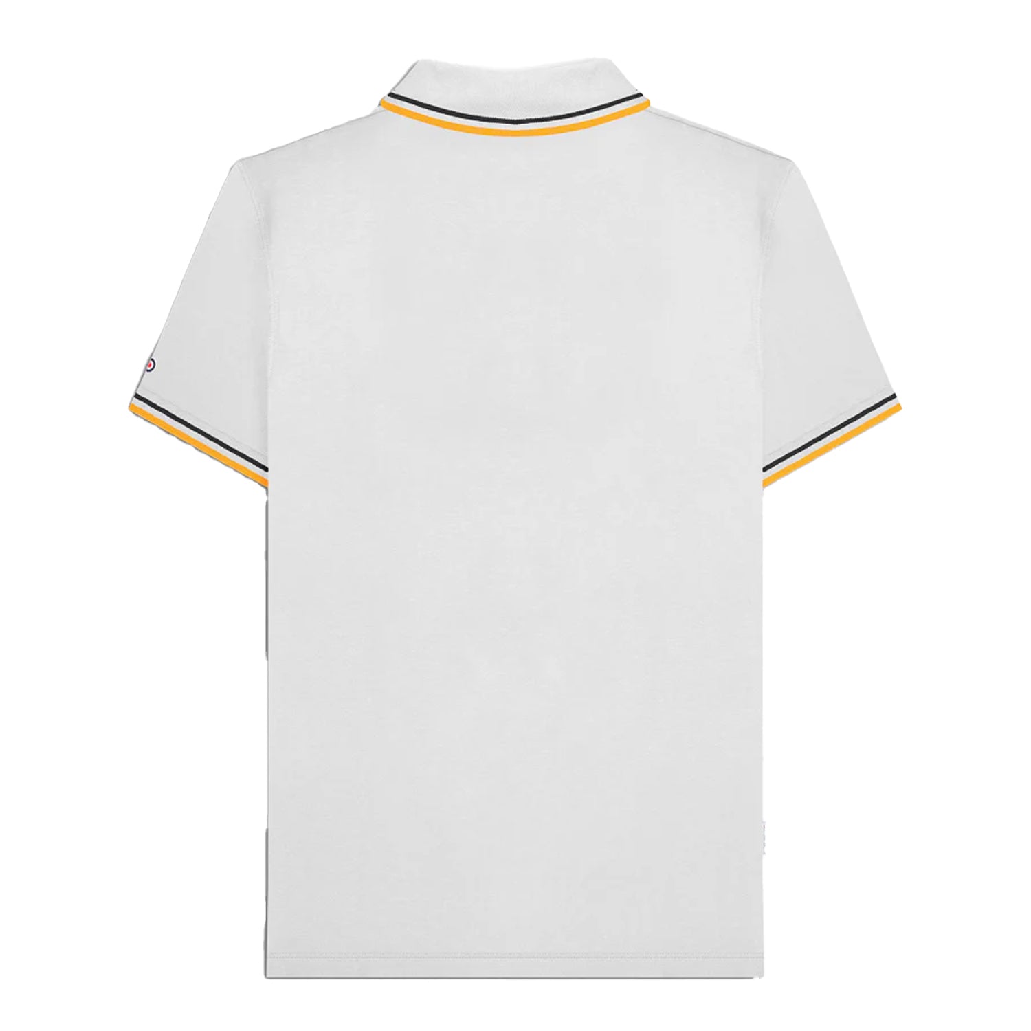 White-Black - Back - Lambretta Mens SS25 Twin Tip Polo Shirt