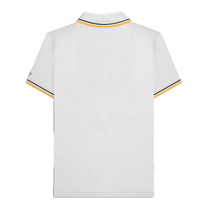 White-Black - Back - Lambretta Mens SS25 Twin Tip Polo Shirt