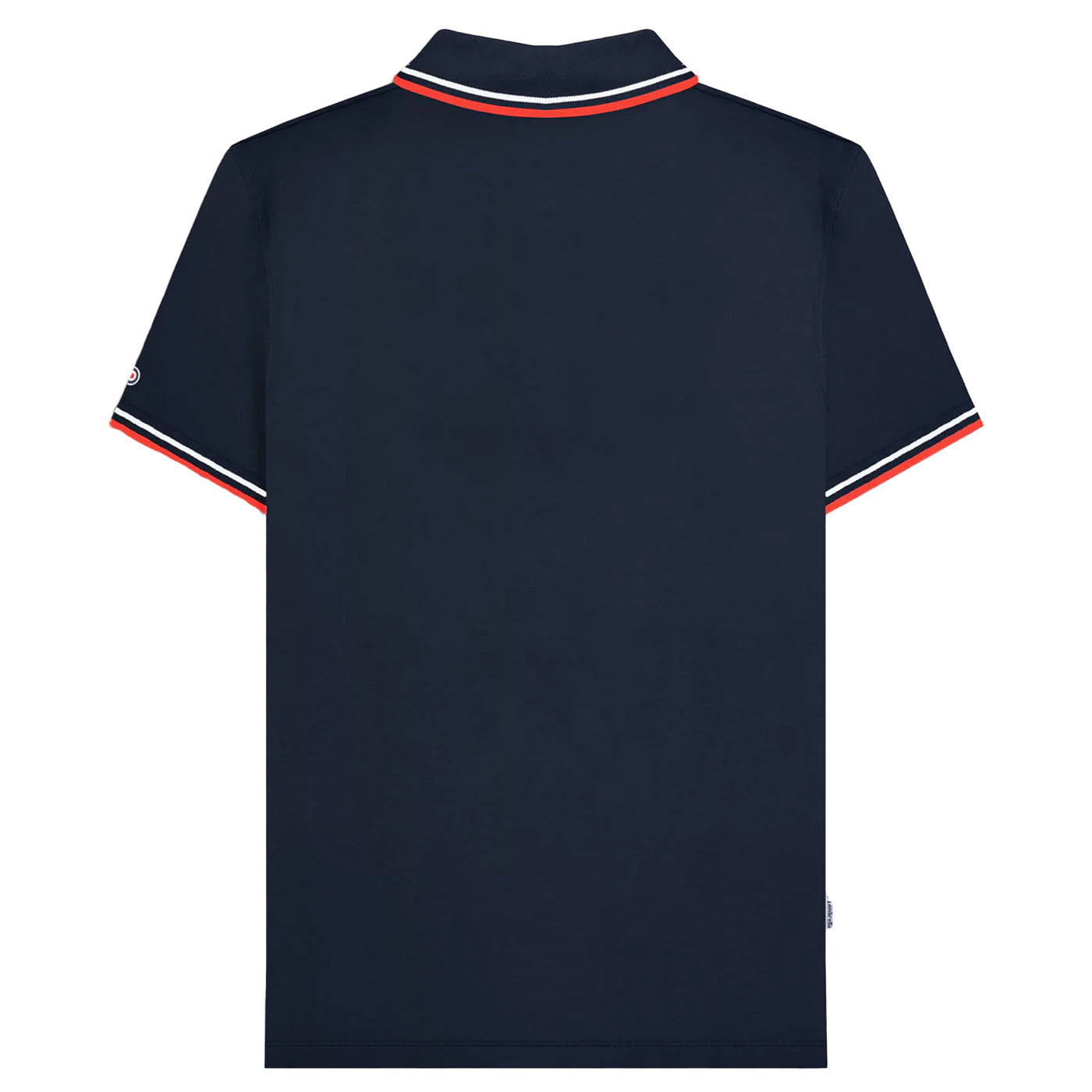 Dark Navy-White-Red - Back - Lambretta Mens SS25 Twin Tip Polo Shirt