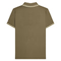 Khaki Brown-Oatmeal - Back - Lambretta Mens SS25 Twin Tip Polo Shirt