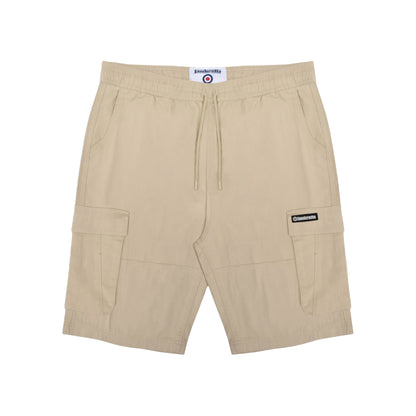 Stone - Front - Lambretta Mens Utility SS25 Cargo Shorts