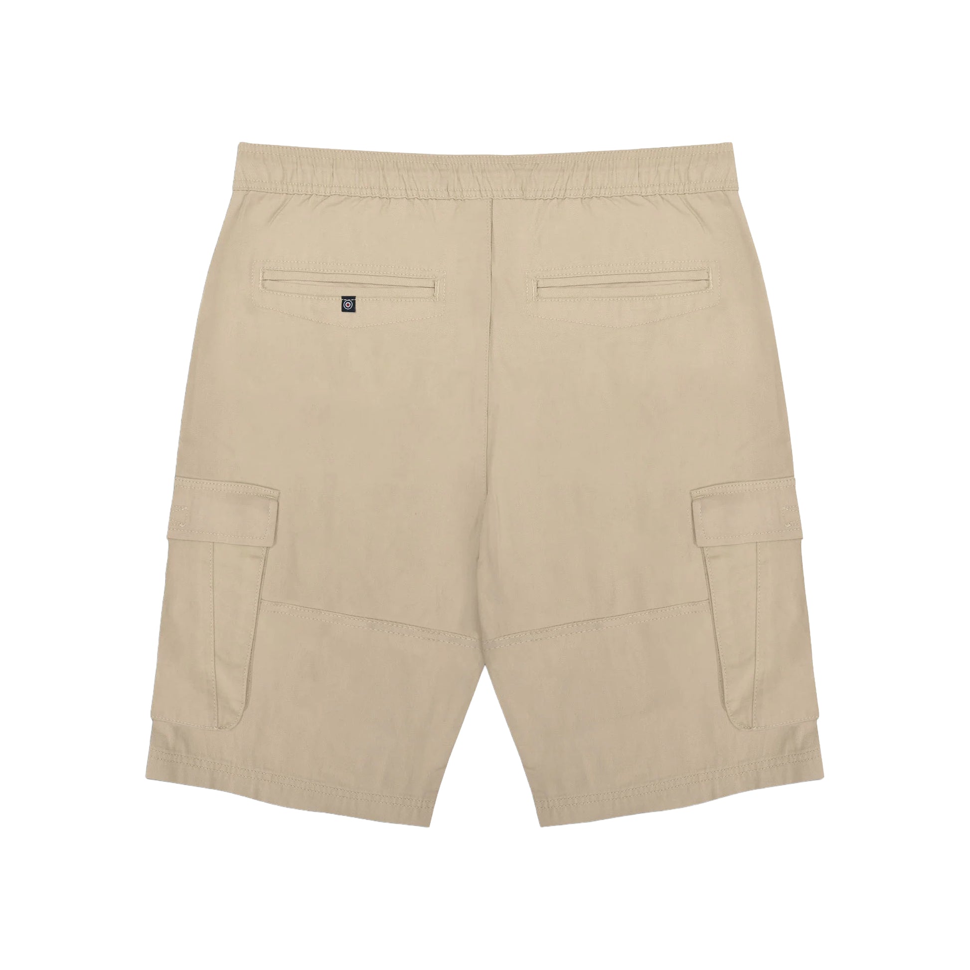 Stone - Back - Lambretta Mens Utility SS25 Cargo Shorts