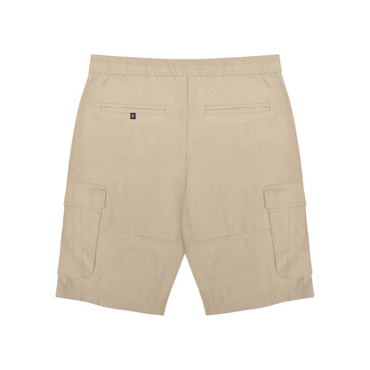 Stone - Back - Lambretta Mens Utility SS25 Cargo Shorts