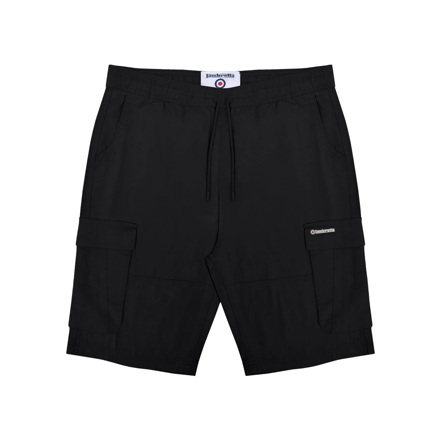 Black - Front - Lambretta Mens Utility SS25 Cargo Shorts