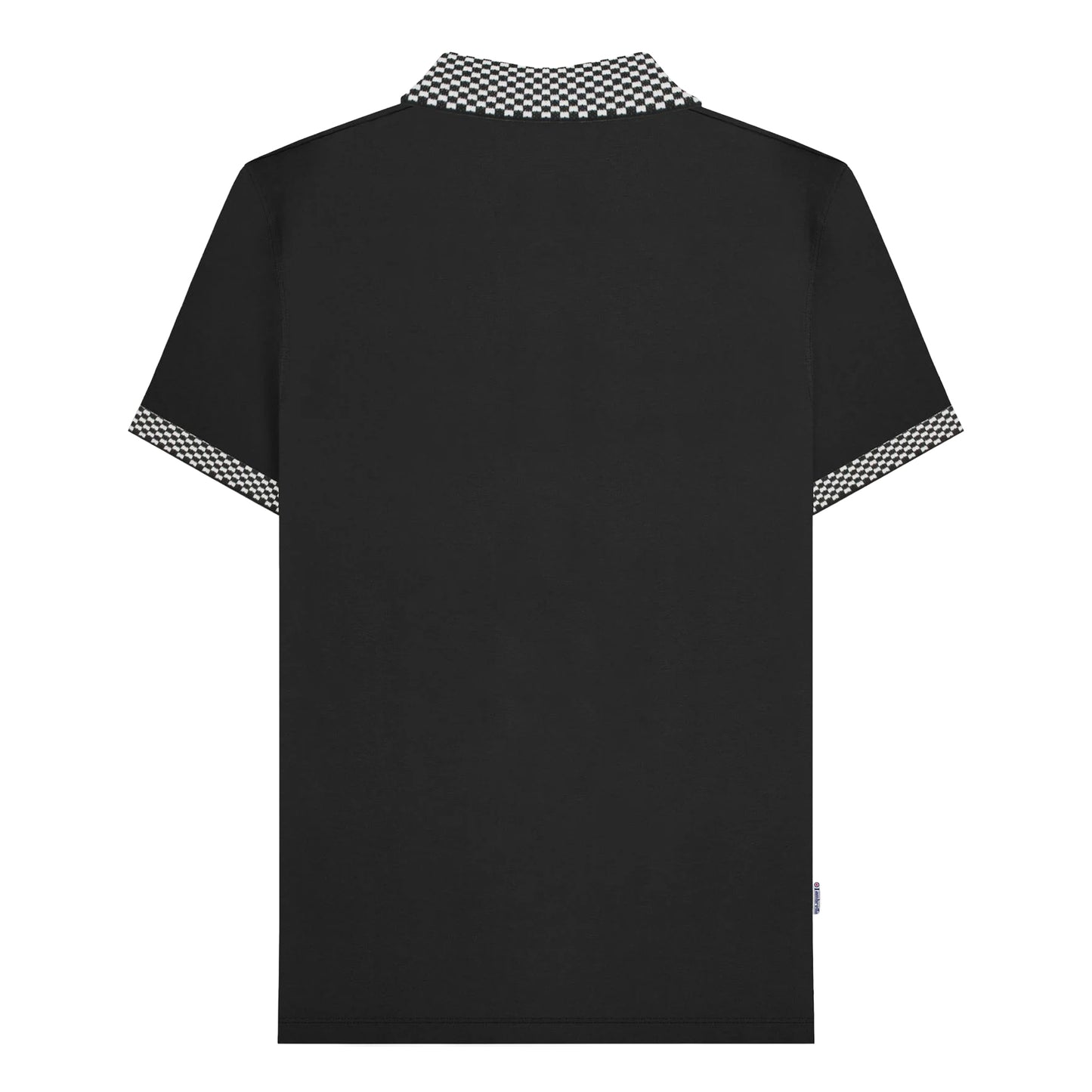 Black - Back - Lambretta Mens SS25 Two Tone Big & Tall Polo Shirt