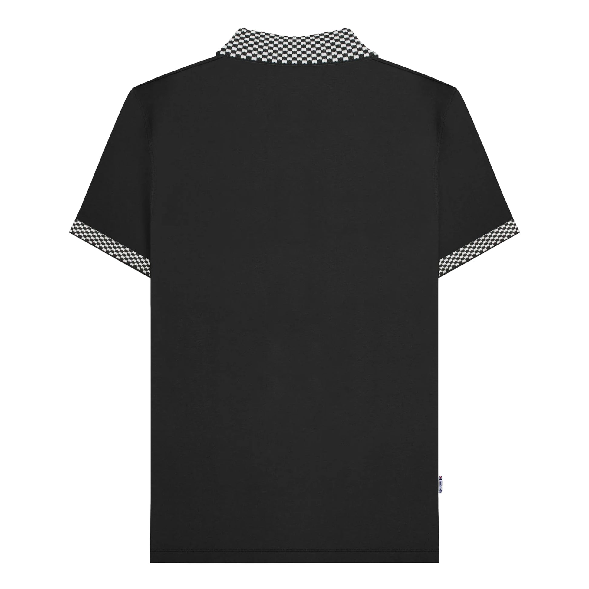 Black - Back - Lambretta Mens SS25 Two Tone Big & Tall Polo Shirt