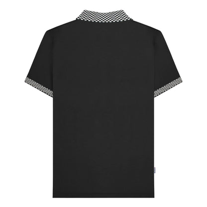 Black - Back - Lambretta Mens SS25 Two Tone Big & Tall Polo Shirt