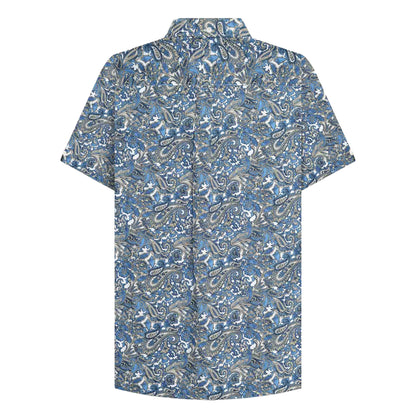 White-Blue - Back - Lambretta Mens SS25 Paisley Shirt