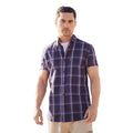 Navy-Blue-Red - Side - Lambretta Mens SS25 Checked Shirt