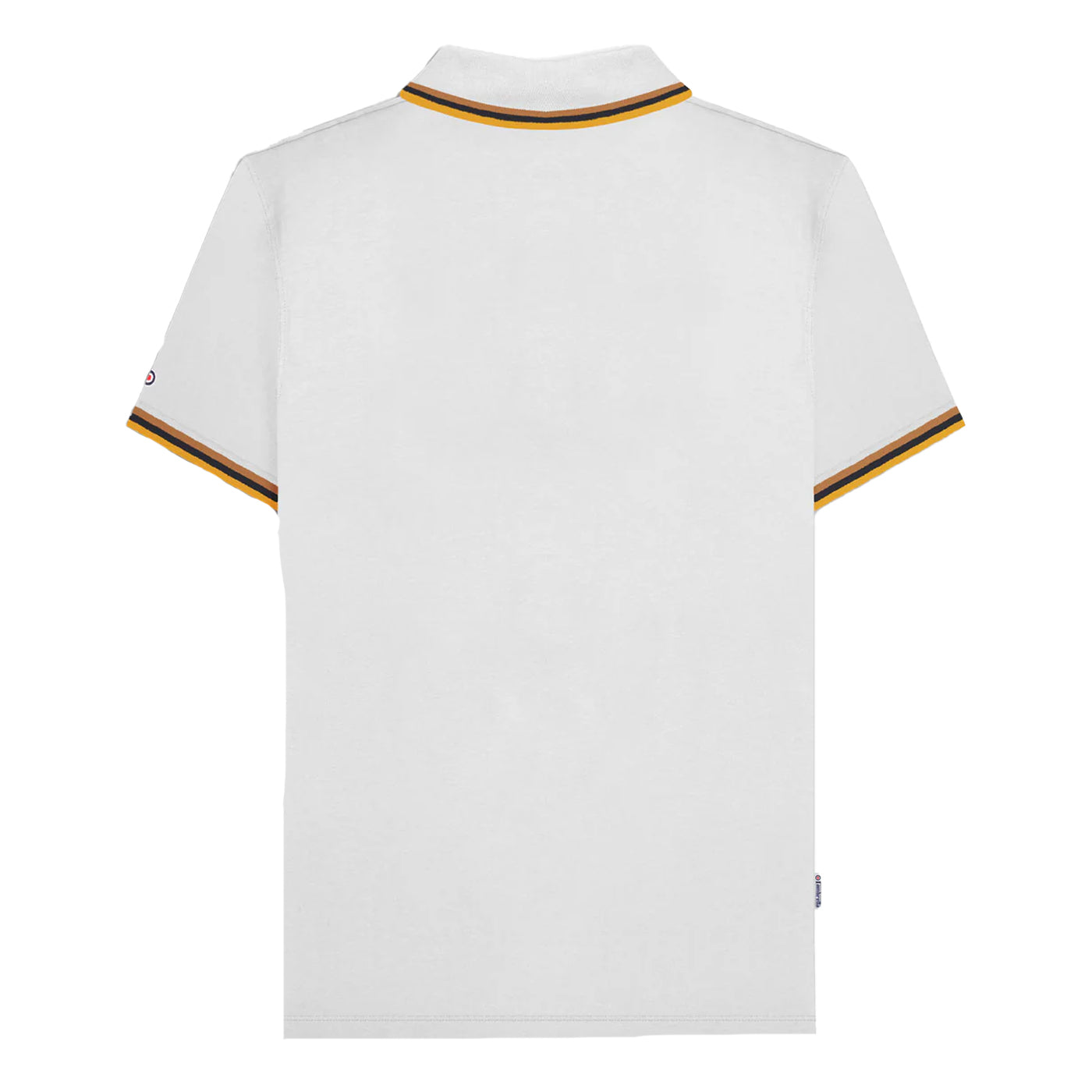 White-Tobacco-Navy-Gold - Back - Lambretta Mens SS25 Triple Tipped Big & Tall Polo Shirt