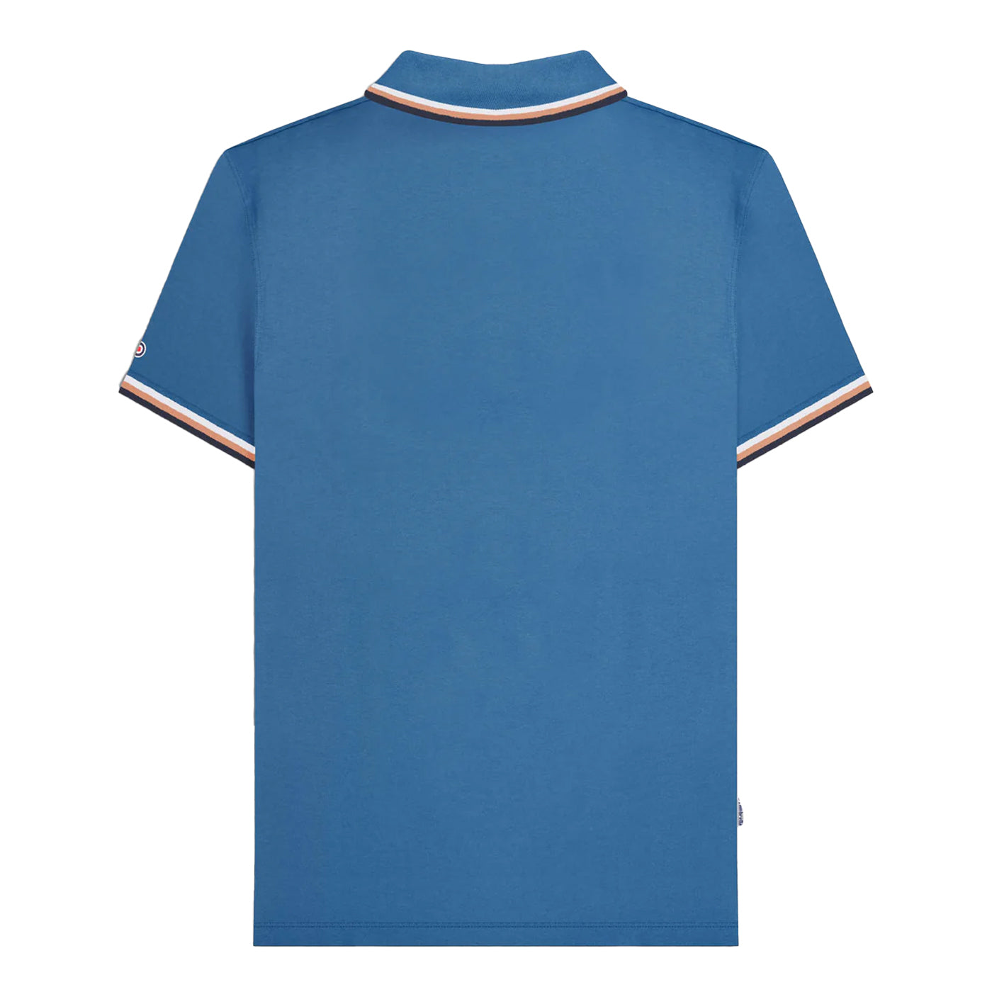 Dark Blue-White-Cork-Navy - Back - Lambretta Mens SS25 Triple Tipped Big & Tall Polo Shirt