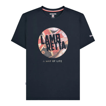 Navy - Front - Lambretta Mens Union Jack T-Shirt