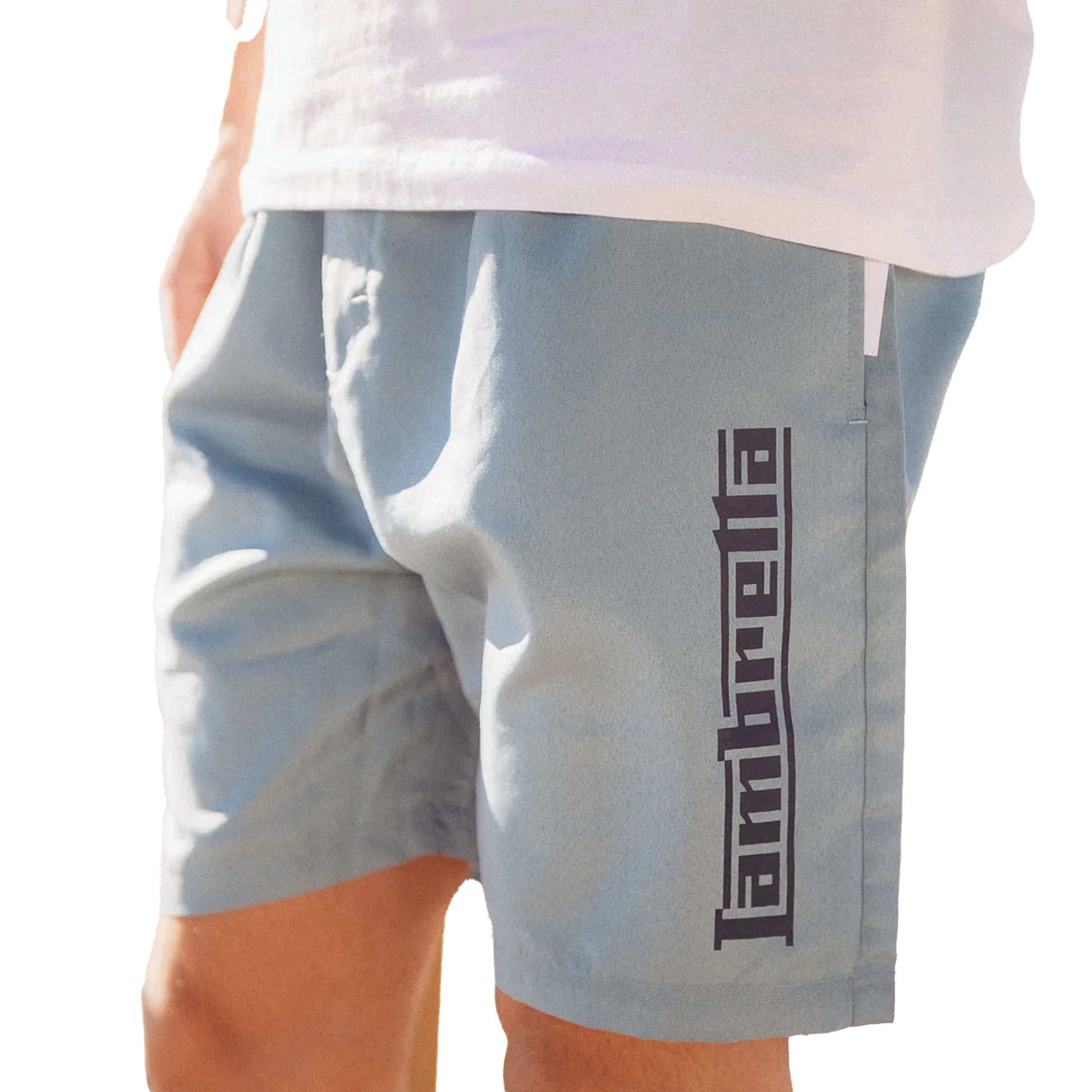 Smoke Blue - Side - Lambretta Mens SS25 Swim Shorts