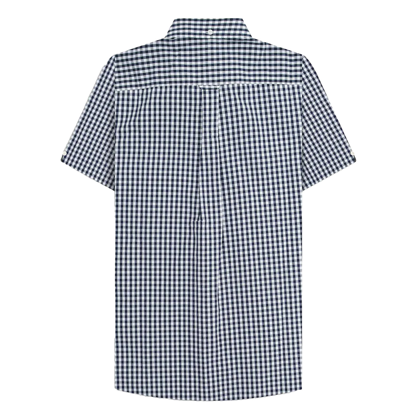 Navy-White - Back - Lambretta Mens SS25 Gingham Shirt
