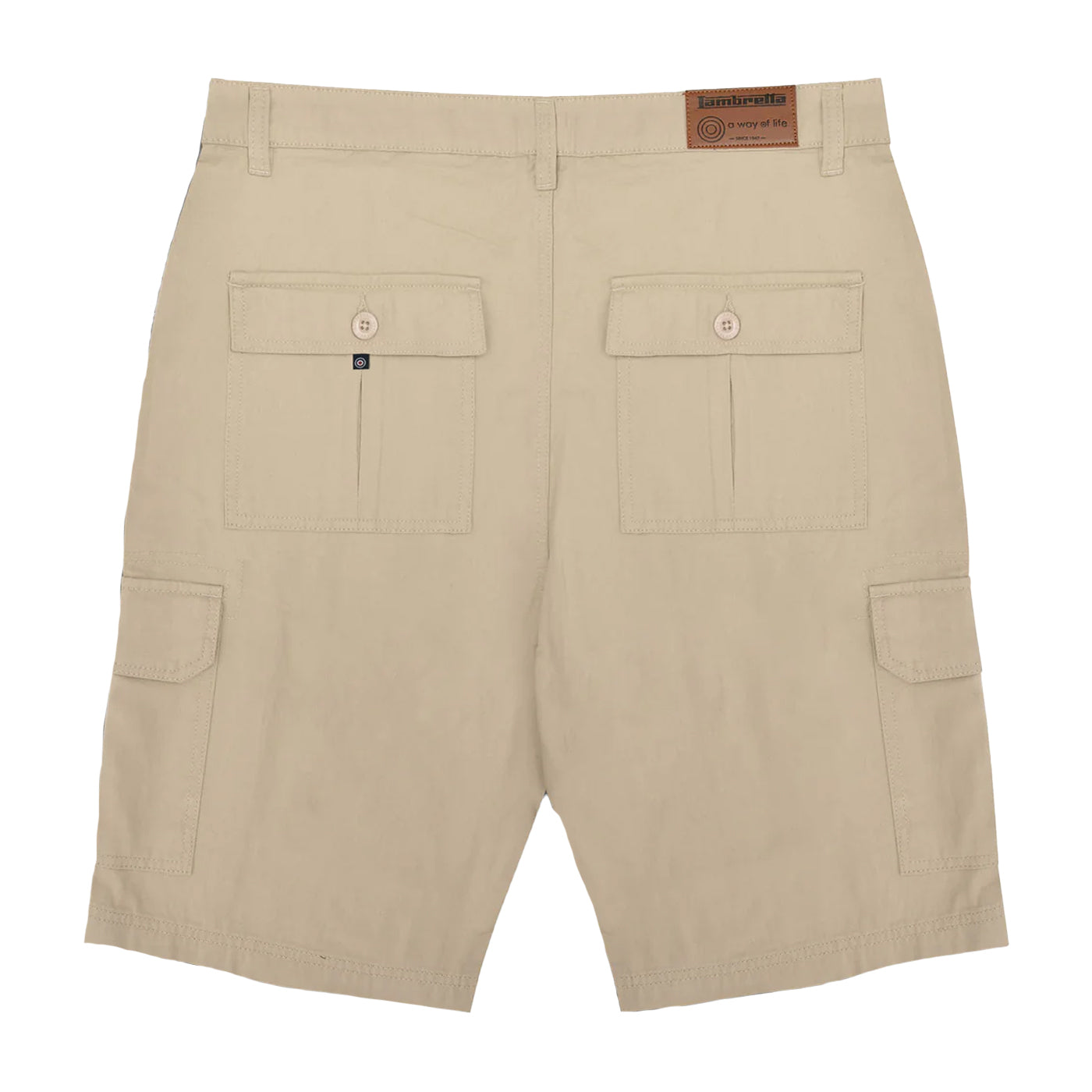 Stone - Back - Lambretta Mens SS25 Cargo Shorts