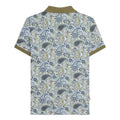 Khaki Green-Navy - Back - Lambretta Mens SS25 Paisley Branded Big & Tall Polo Shirt
