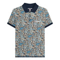 Navy-Smoke Blue - Front - Lambretta Mens SS25 Paisley Branded Big & Tall Polo Shirt