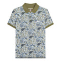 Khaki Green-Navy - Front - Lambretta Mens SS25 Paisley Branded Big & Tall Polo Shirt