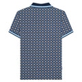 Navy-Azure Blue - Back - Lambretta Mens SS25 Geometric Big & Tall Polo Shirt
