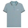 Smoke Blue - Front - Lambretta Mens SS25 Geometric Big & Tall Polo Shirt