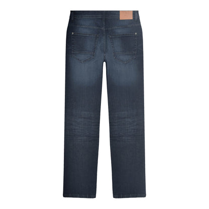 Dark Navy - Back - Lambretta Mens Chester Straight Jeans