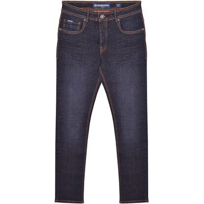 Dark Navy - Front - Lambretta Mens Stafford Slim Jeans