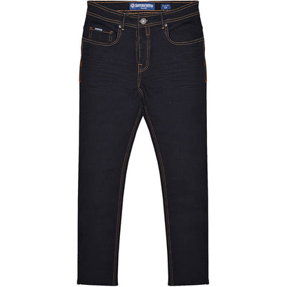 Black - Front - Lambretta Mens Stafford Slim Jeans