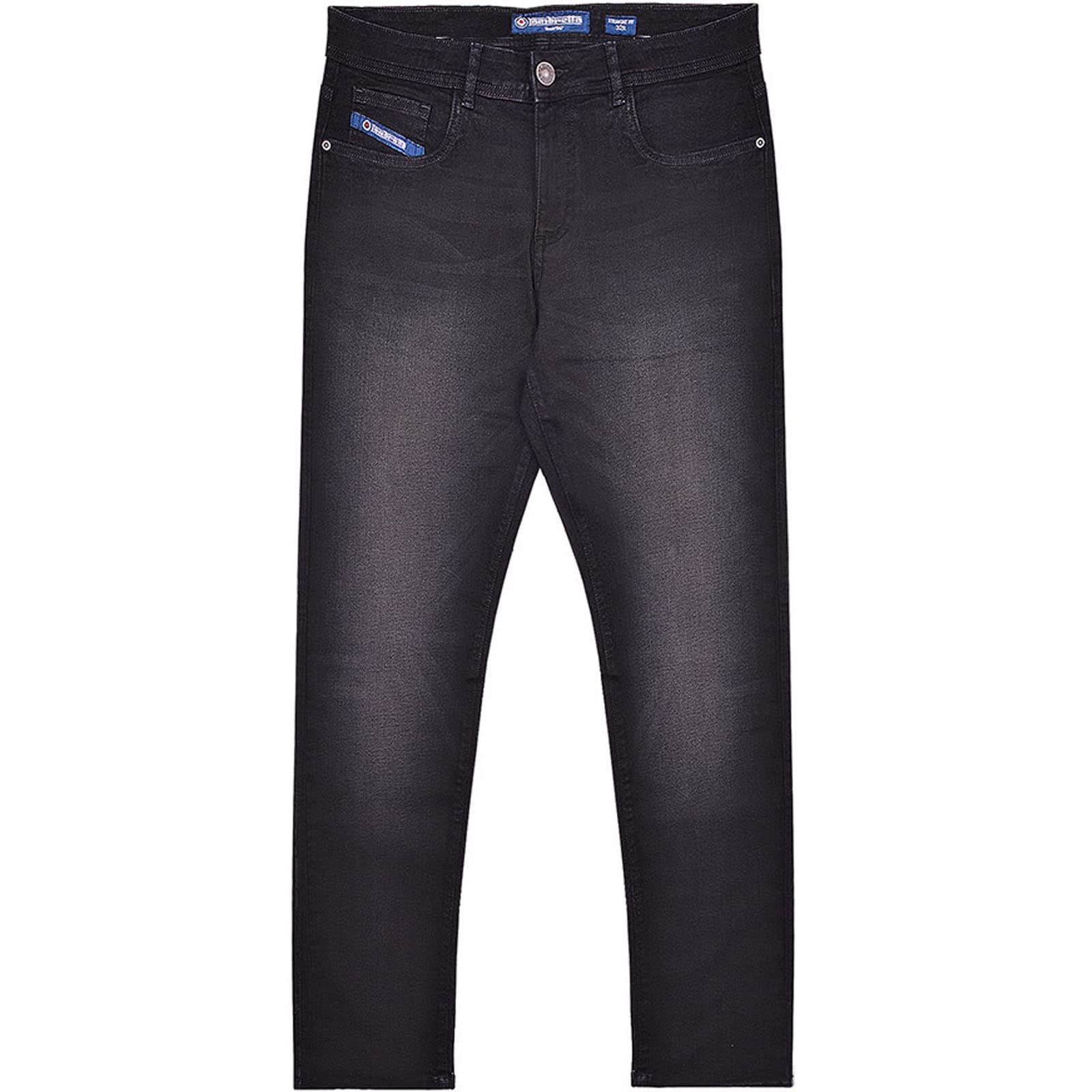 Dark Blue - Front - Lambretta Mens Chester Straight Jeans