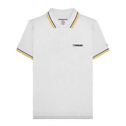 White-Black-Gold - Front - Lambretta Mens Twin Tip Polo Shirt