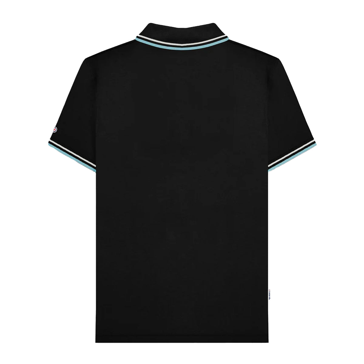 Black-Pebble-Smoke Blue - Back - Lambretta Mens Twin Tip Polo Shirt