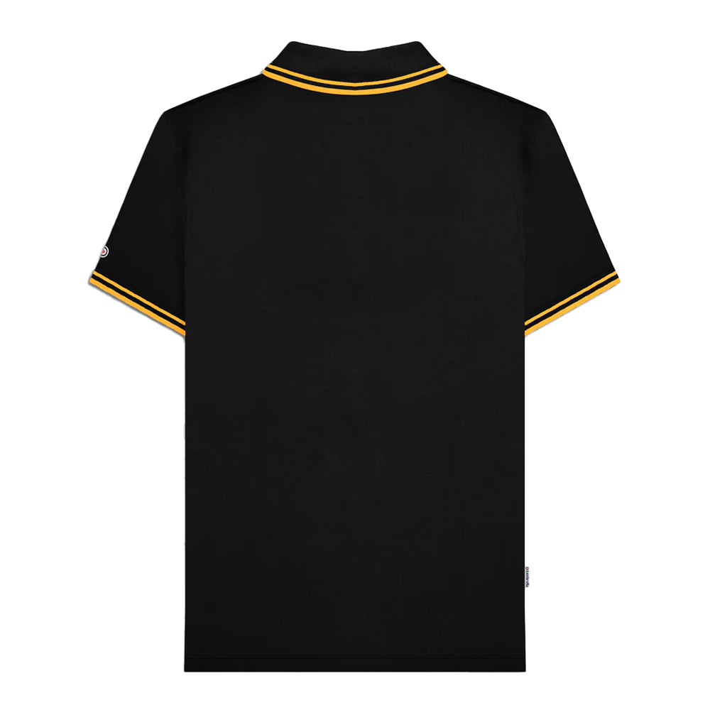 White-Black-Gold - Back - Lambretta Mens Twin Tip Polo Shirt